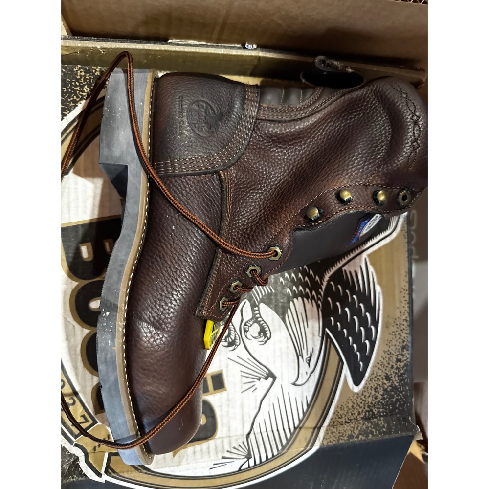 Georgia Boot Mens 8 Inch Steel Toe Work Boots G8963 Chocolate Leather Size 8W
